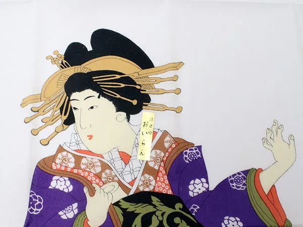 Tenugui, Japanese traditional towel / Cotton Cloth - Ukiyoe, Purple Oiran