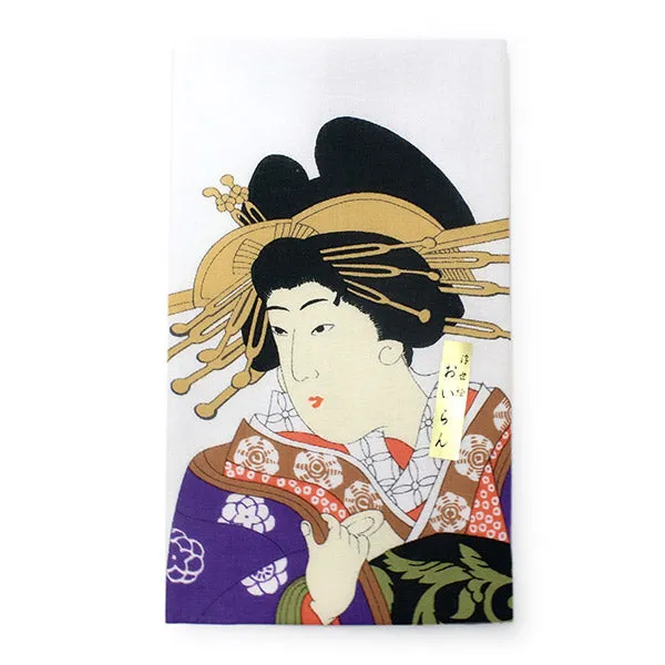 Tenugui, Japanese traditional towel / Cotton Cloth - Ukiyoe, Purple Oiran