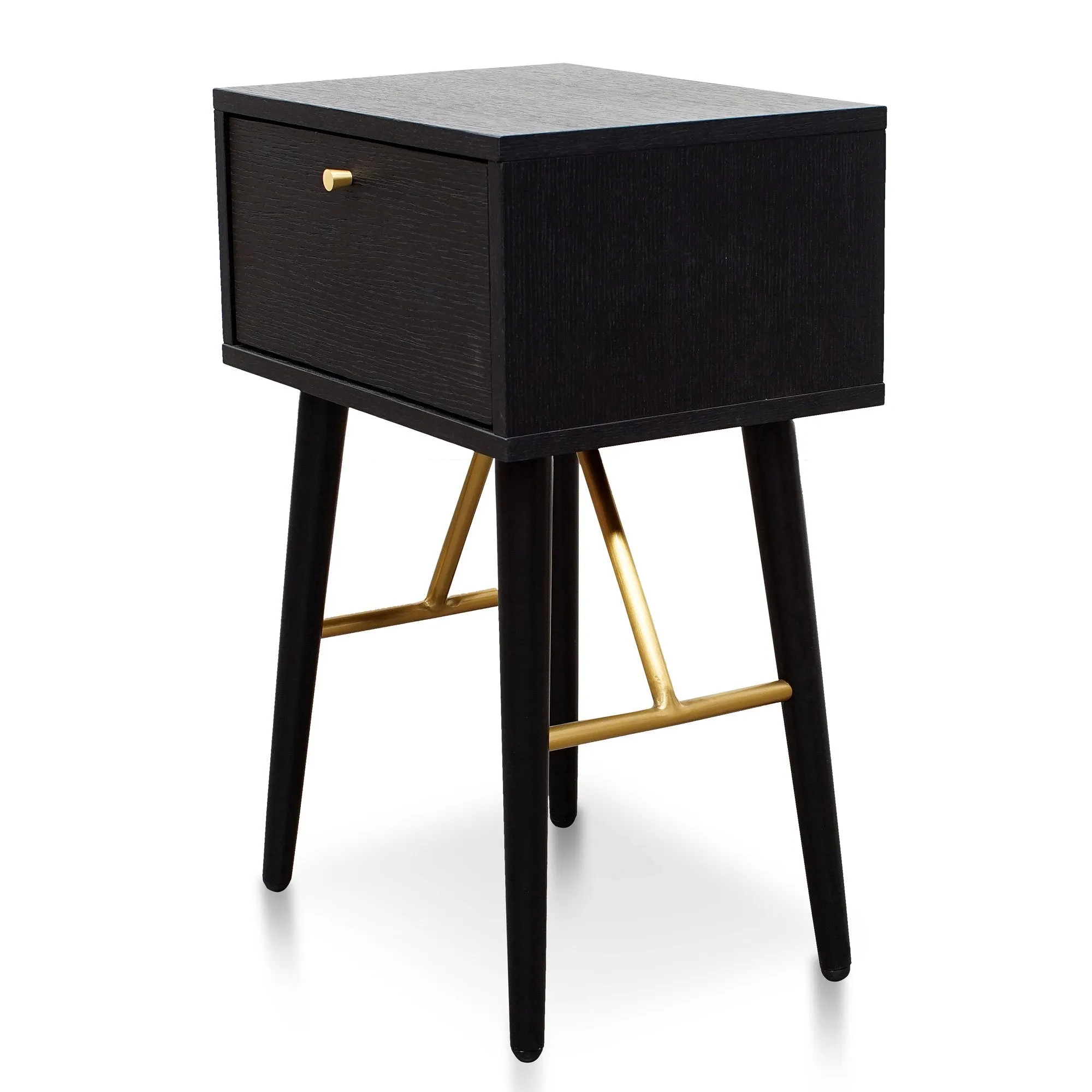 Trent Wooden Bed Side Table - Black