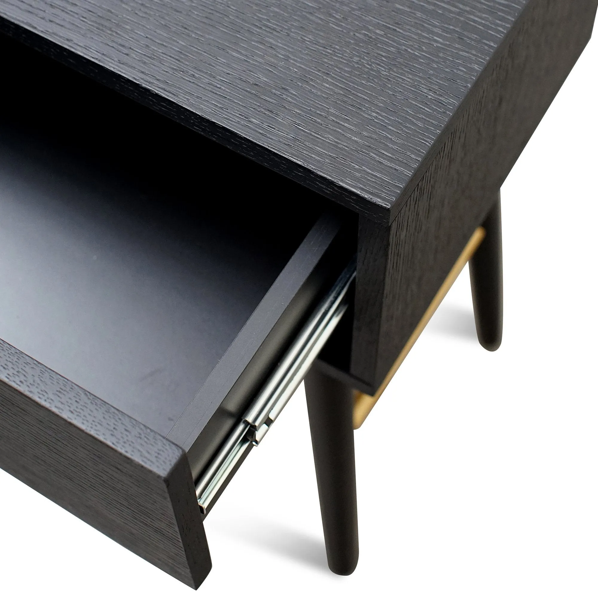 Trent Wooden Bed Side Table - Black