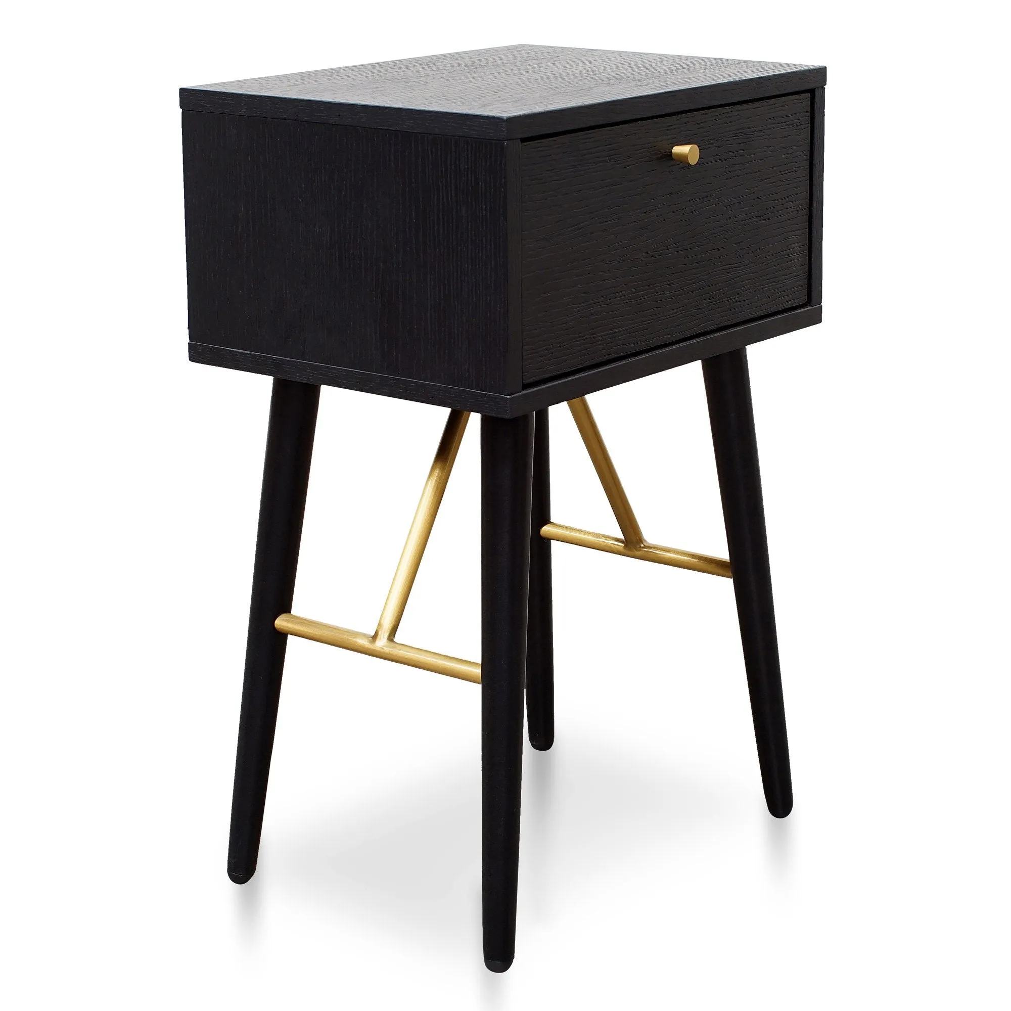 Trent Wooden Bed Side Table - Black
