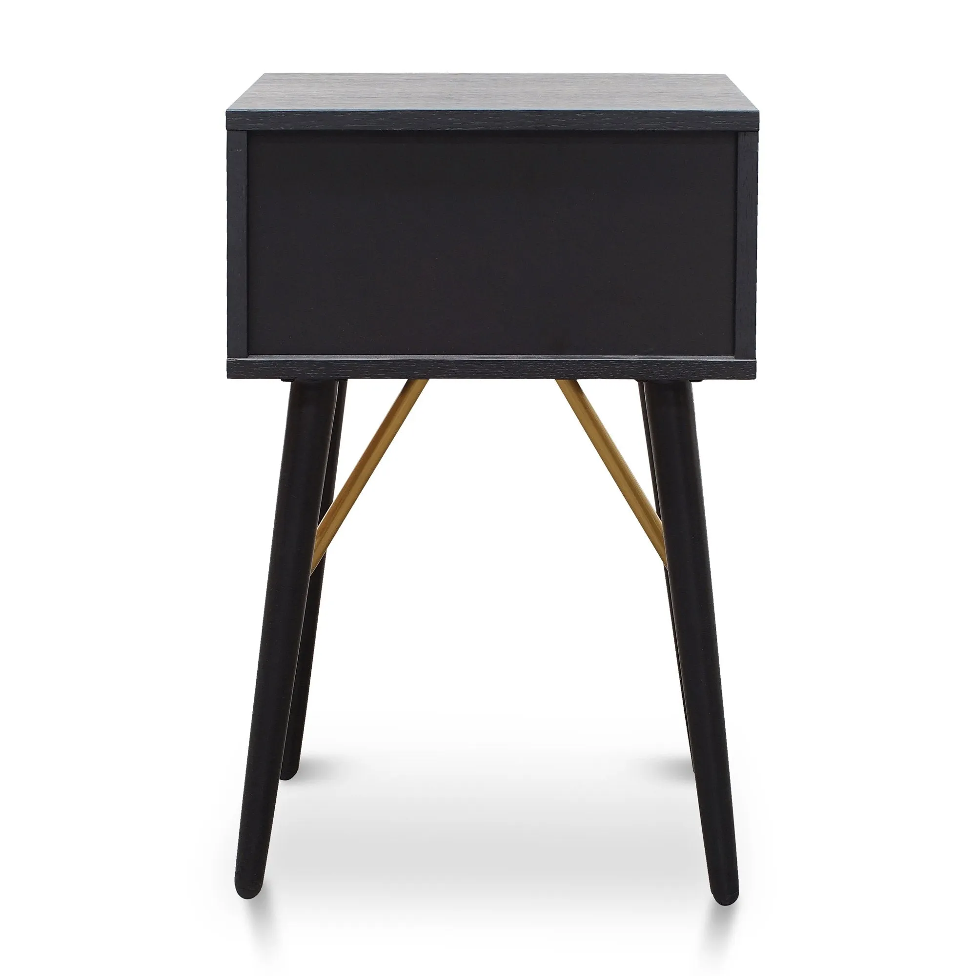 Trent Wooden Bed Side Table - Black