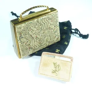 Unused Mascot Musical Handbag Powder Compact 1950s Rare