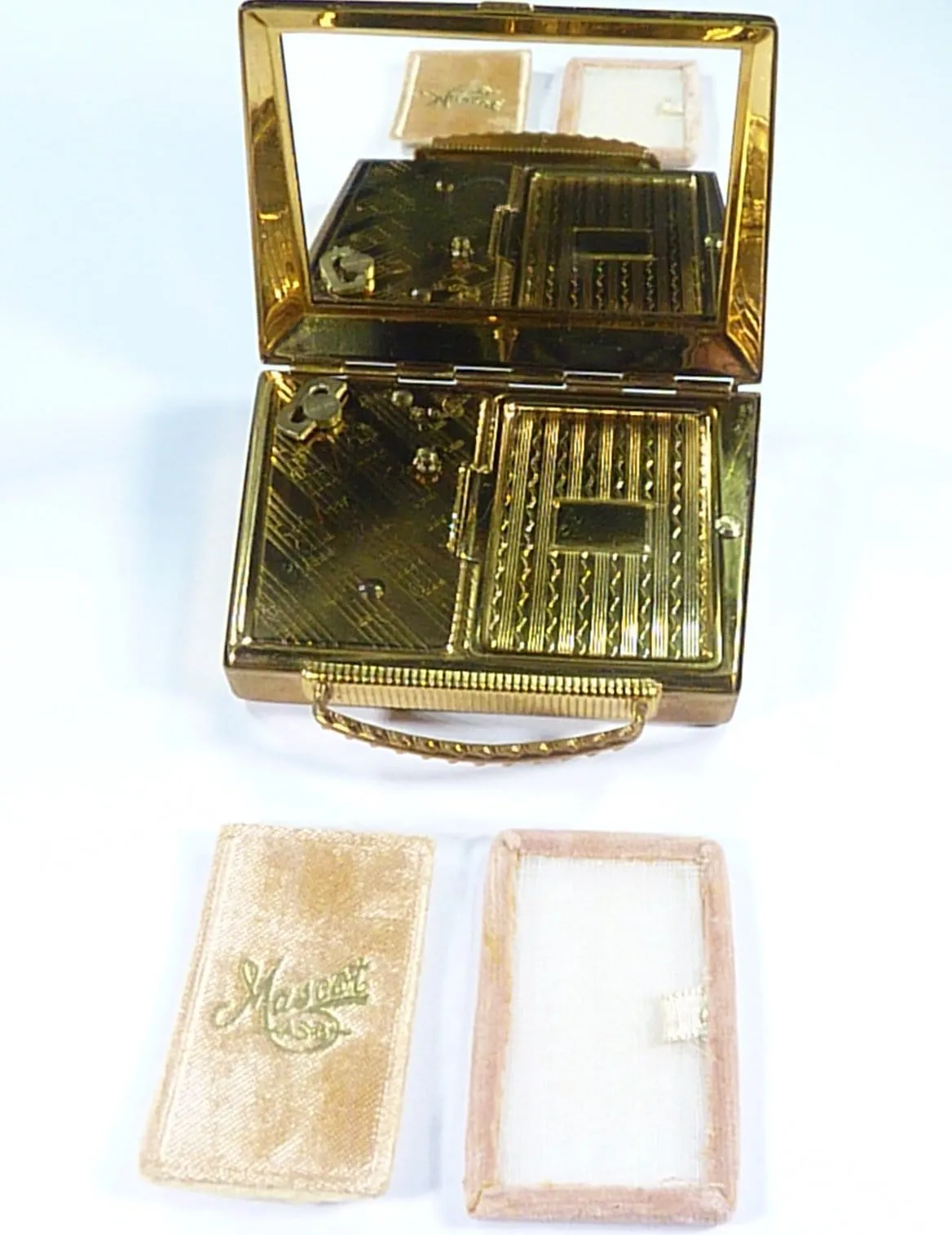 Unused Mascot Musical Handbag Powder Compact 1950s Rare