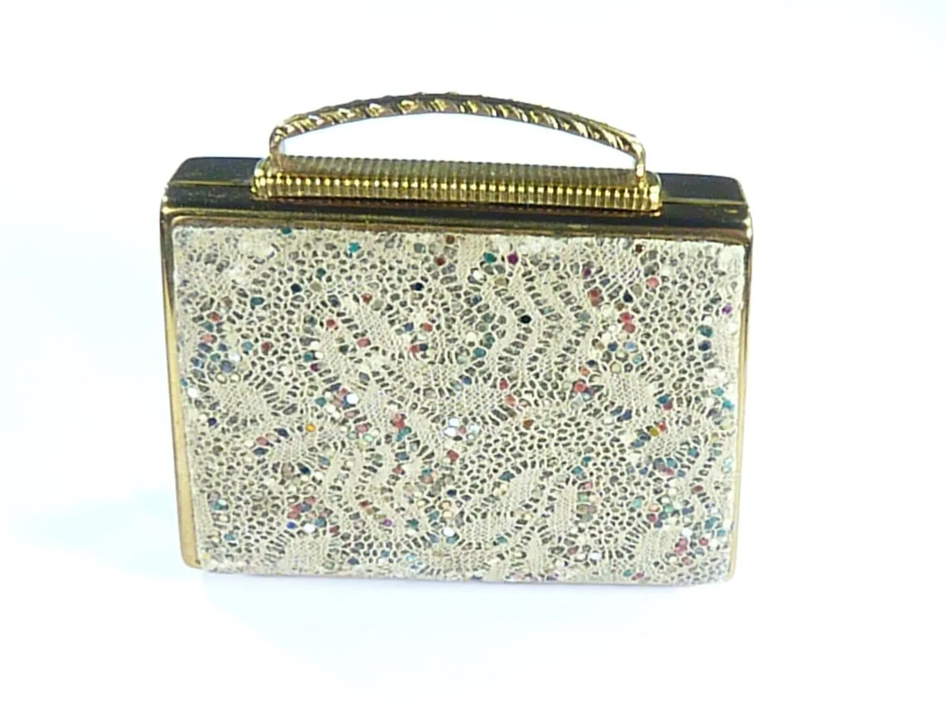 Unused Mascot Musical Handbag Powder Compact 1950s Rare