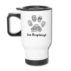 Vet Receptionist Pawprint Travel Mug