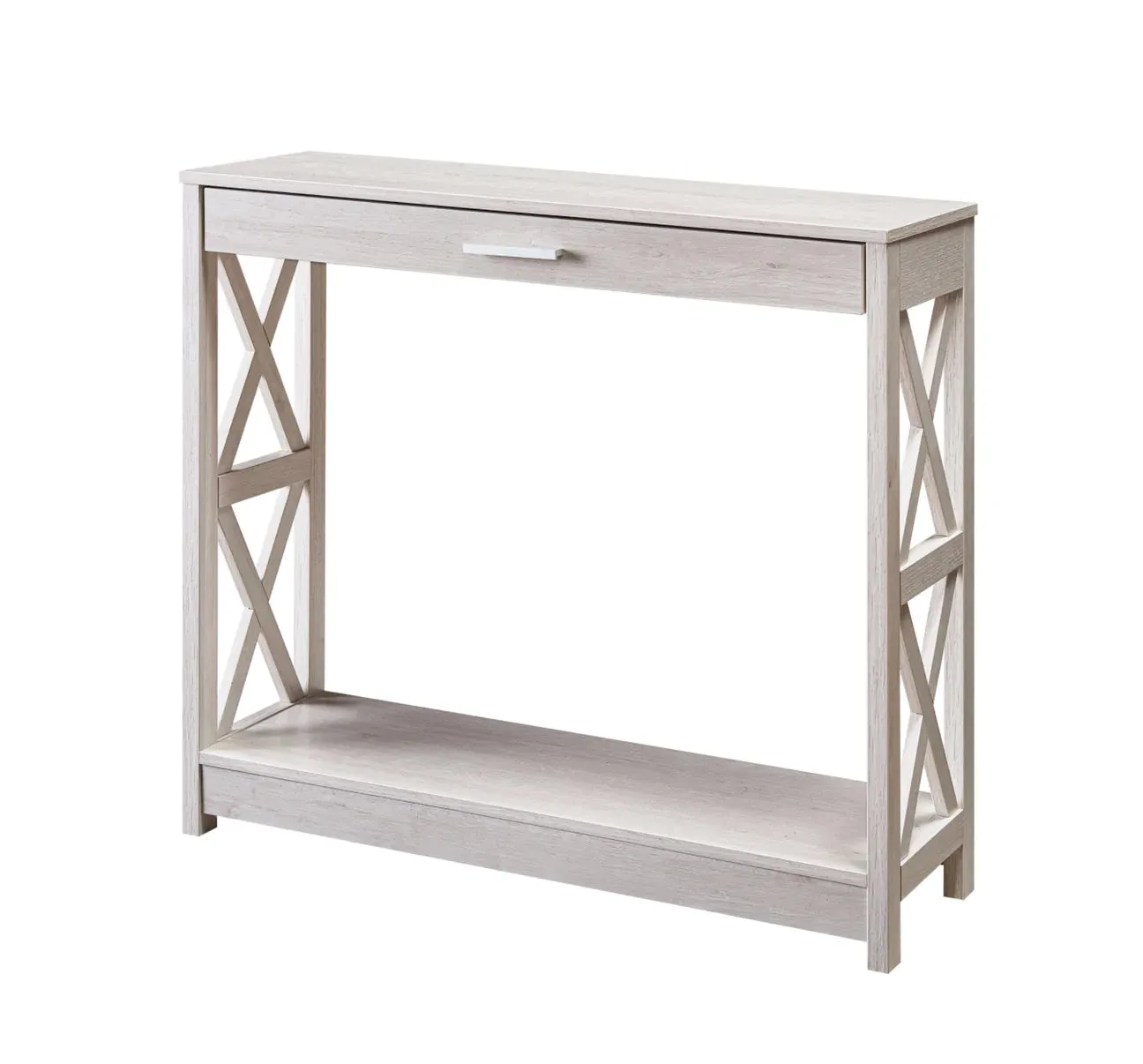 White Oak Wood Storage Console Table- Model 18039B