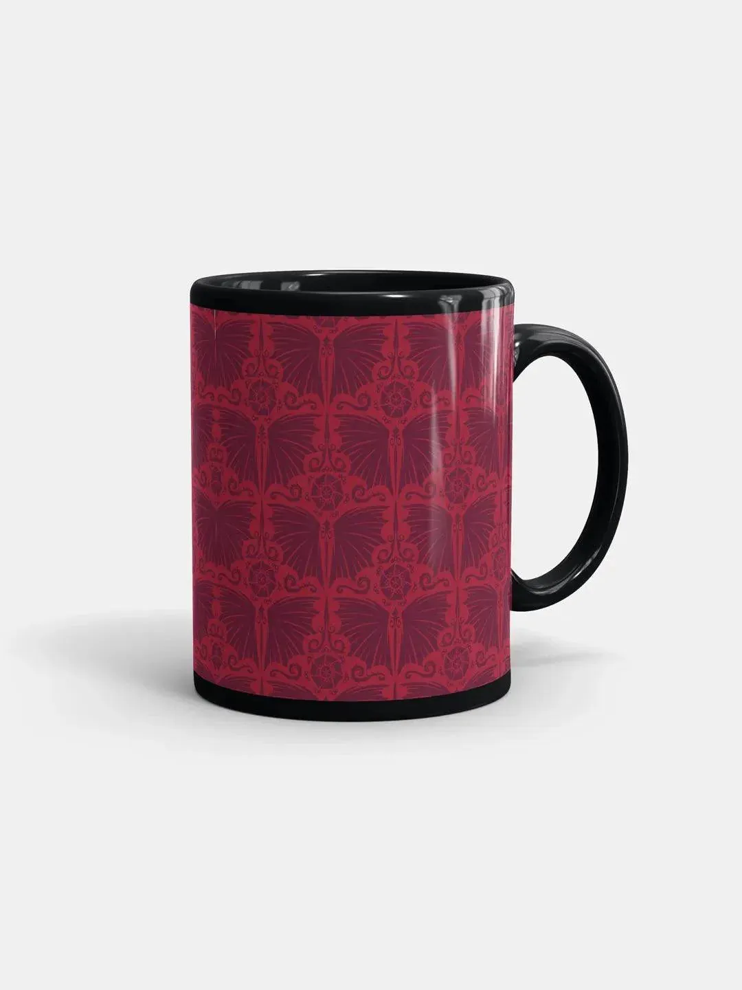 Wing Pattern - Coffee Mugs Black