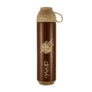 Youp Thermosteel Insulated Brown Color Water Bottle With Handle Containing Cup Cap Yp515 - 500 Ml