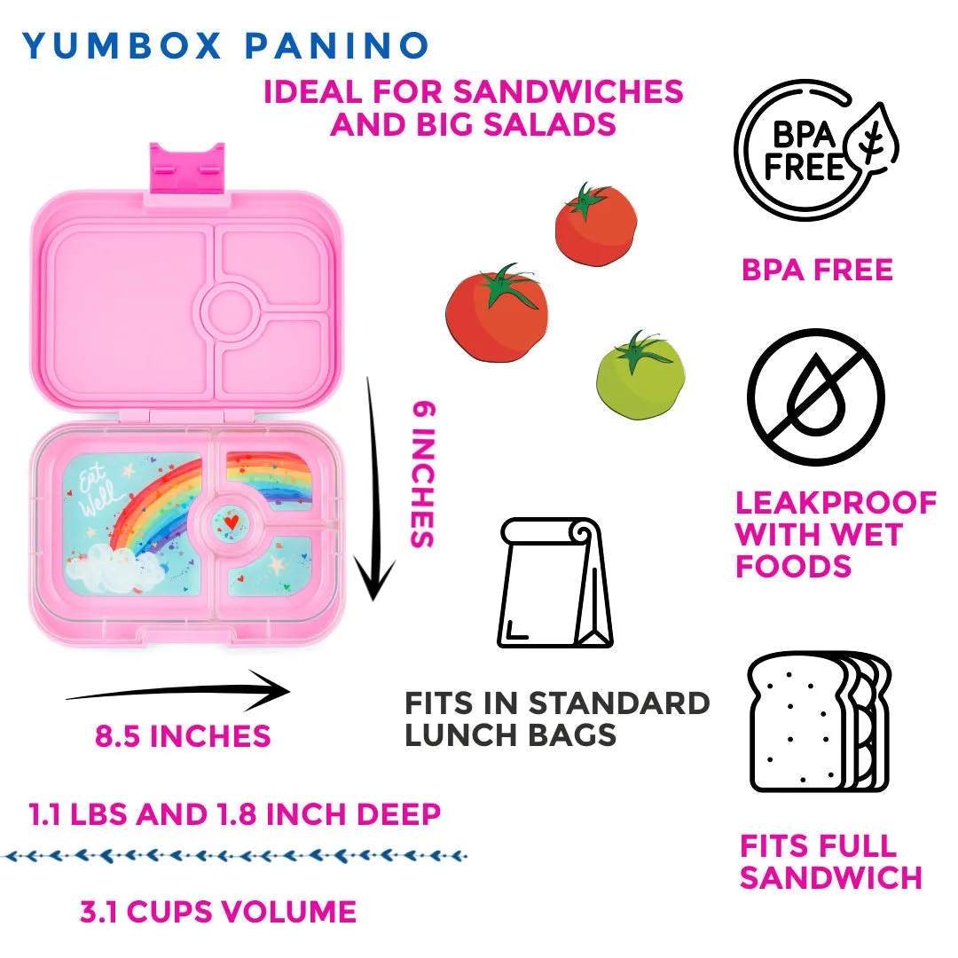 Yumbox Panino 4-Compartment Lunch Box - Power Pink Rainbow