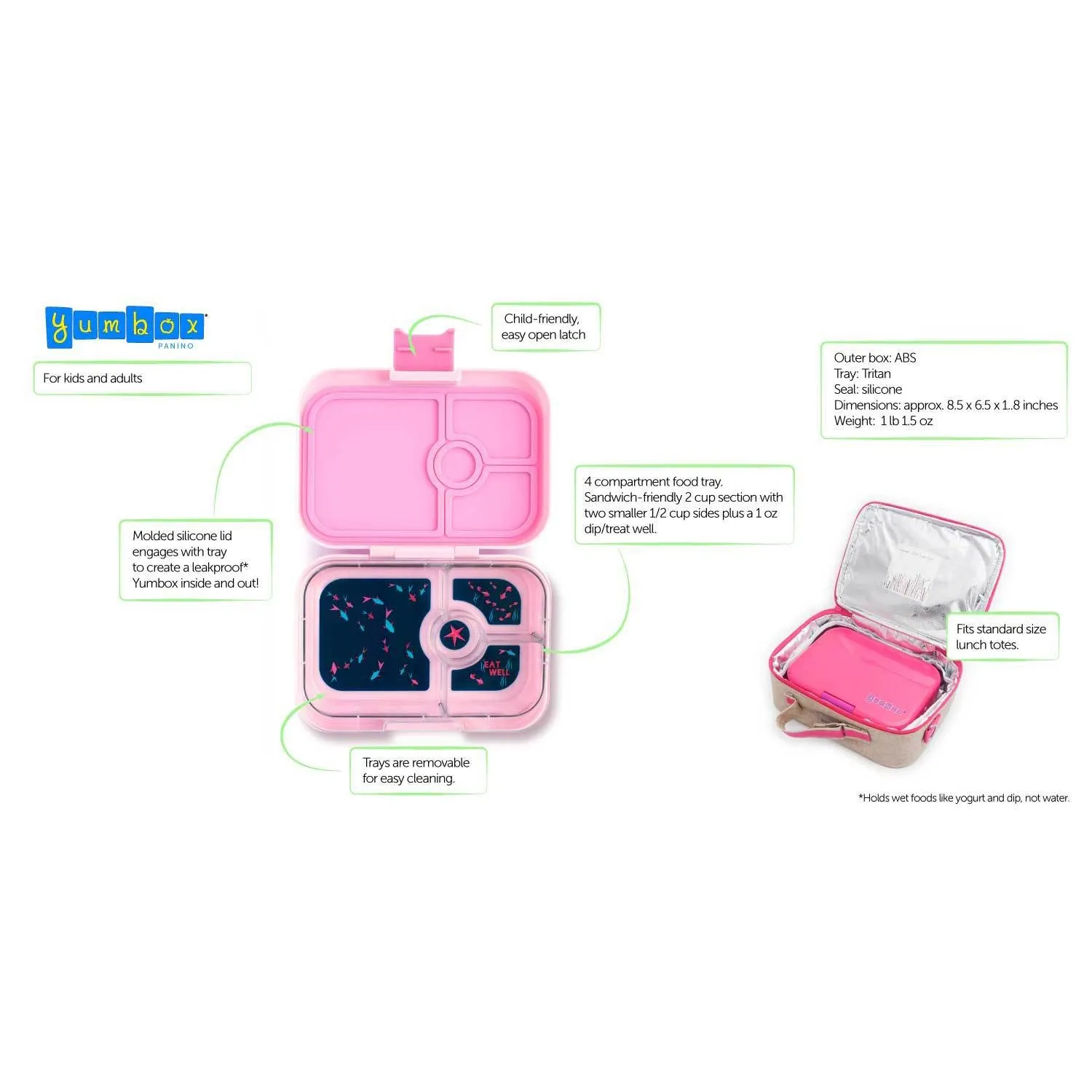 Yumbox Panino Sunburst Yellow 4 Compartment Lunch Box