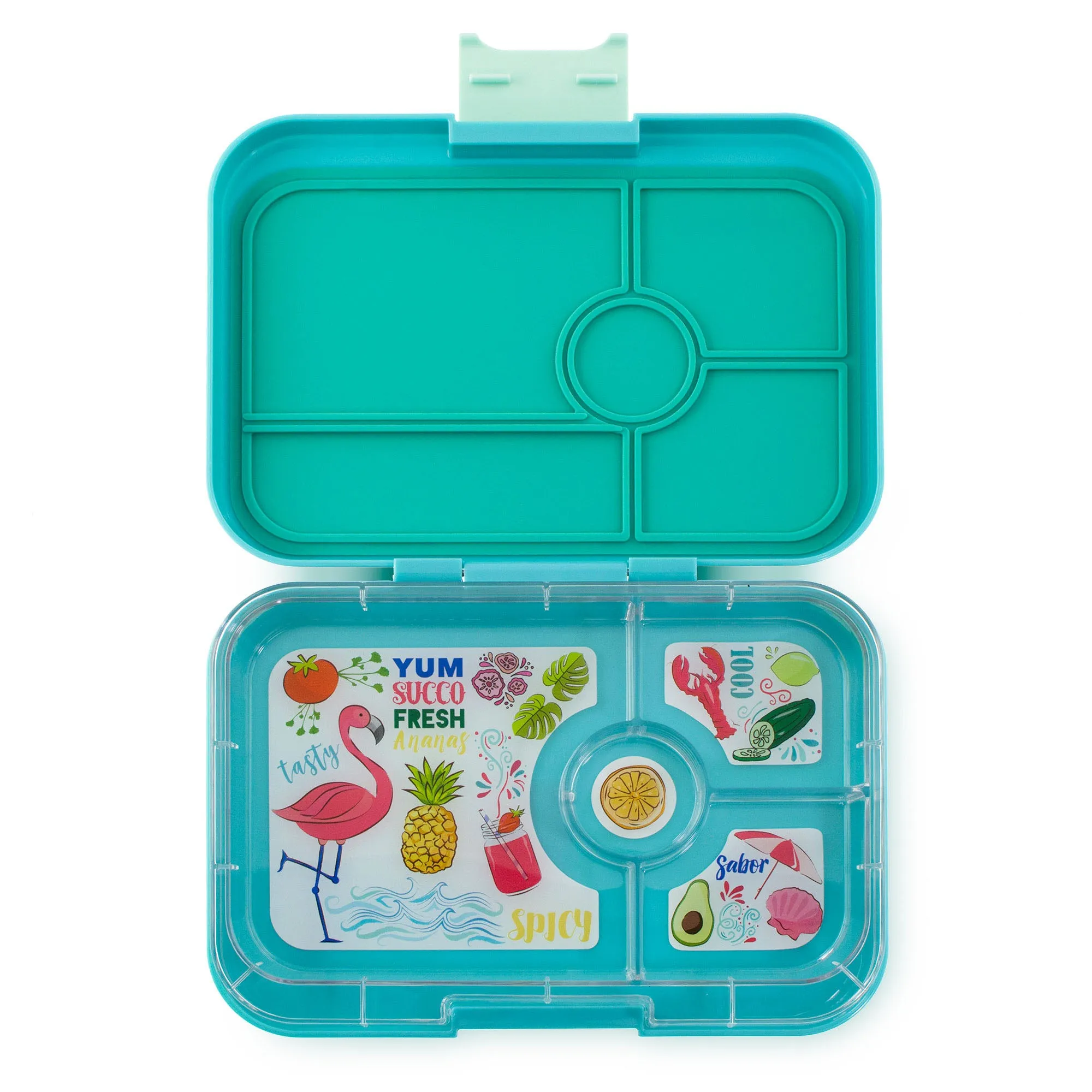 Yumbox Tapas Antibes Blue Flamingo 4 Compartment Lunch Box
