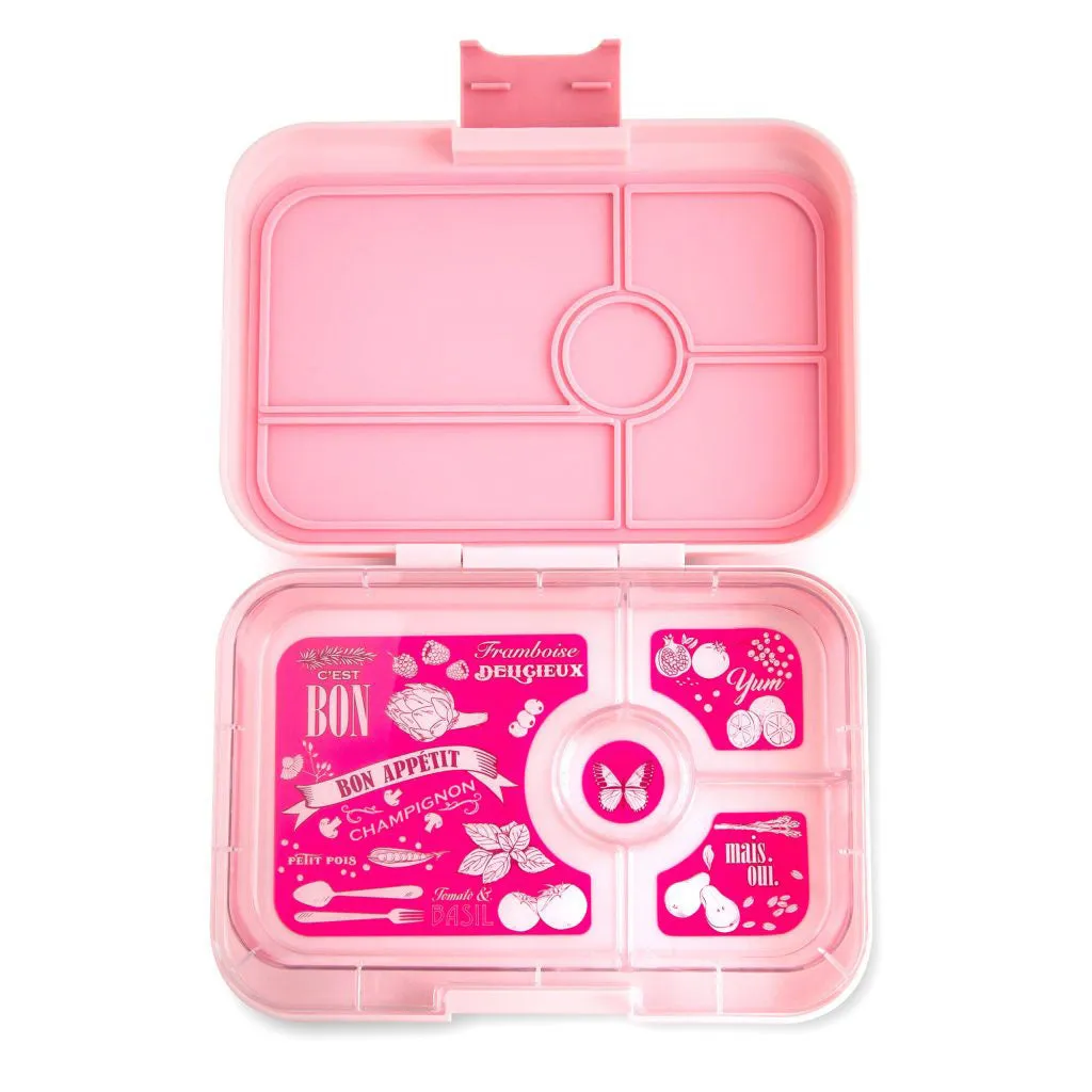 Yumbox Tapas with Botanical Tray Amalfi Pink 4-Compartment Lunch Box