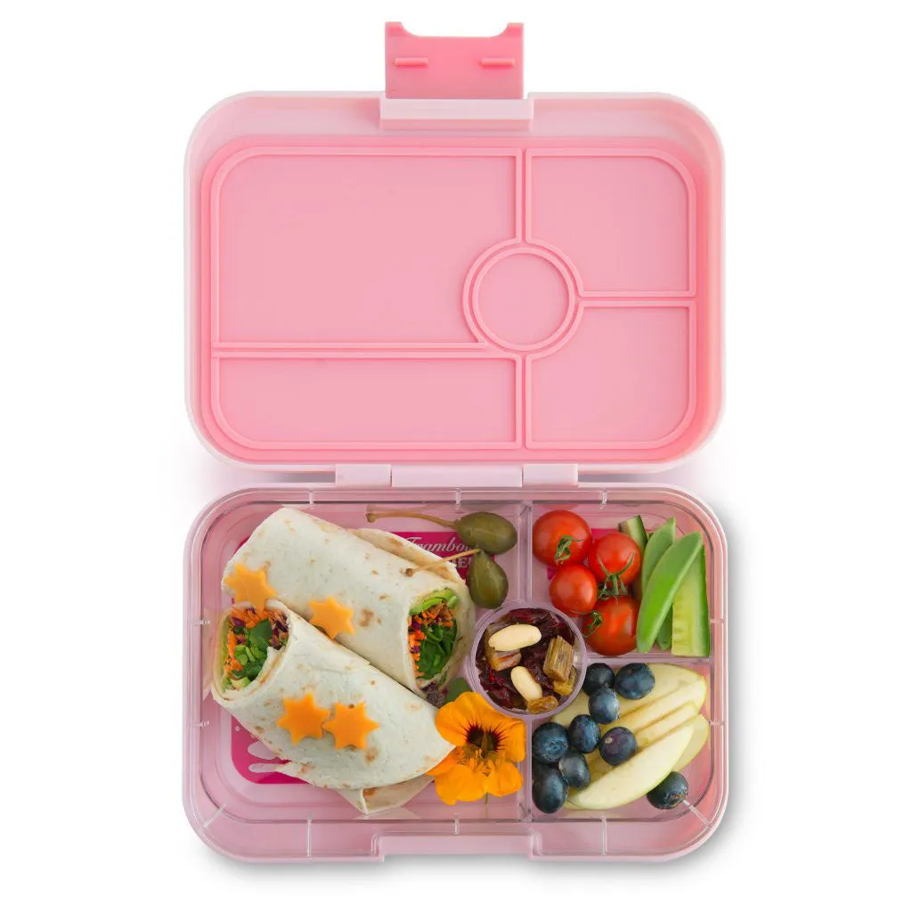 Yumbox Tapas with Botanical Tray Amalfi Pink 4-Compartment Lunch Box